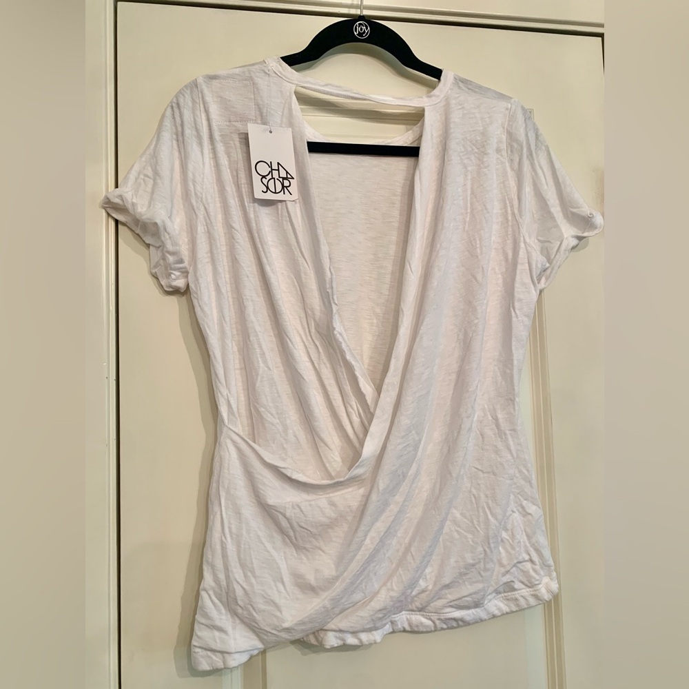 Chaser Slub White Tee with Open Back -  Size Medium- NWT